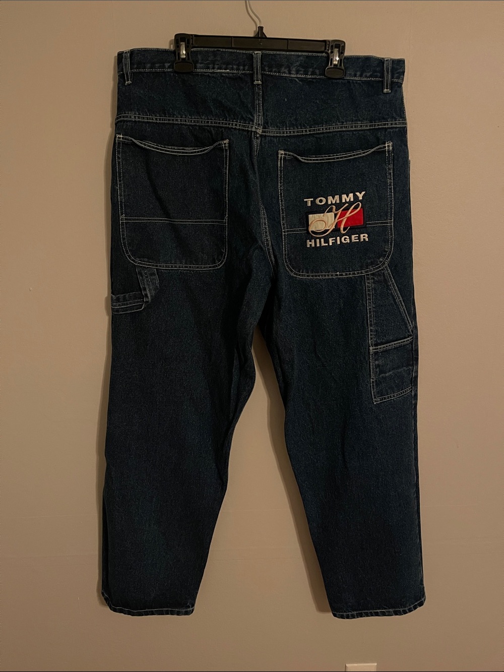 Vintage Y2K Tommy Hilfiger Baggy Wide Leg Carpenter Jeans Logo - Men’s 40x33